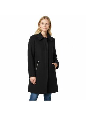 Michael Michael Kors Black 100% Wool Overcoat Winter Jacket Coat Size 6 BELARUS